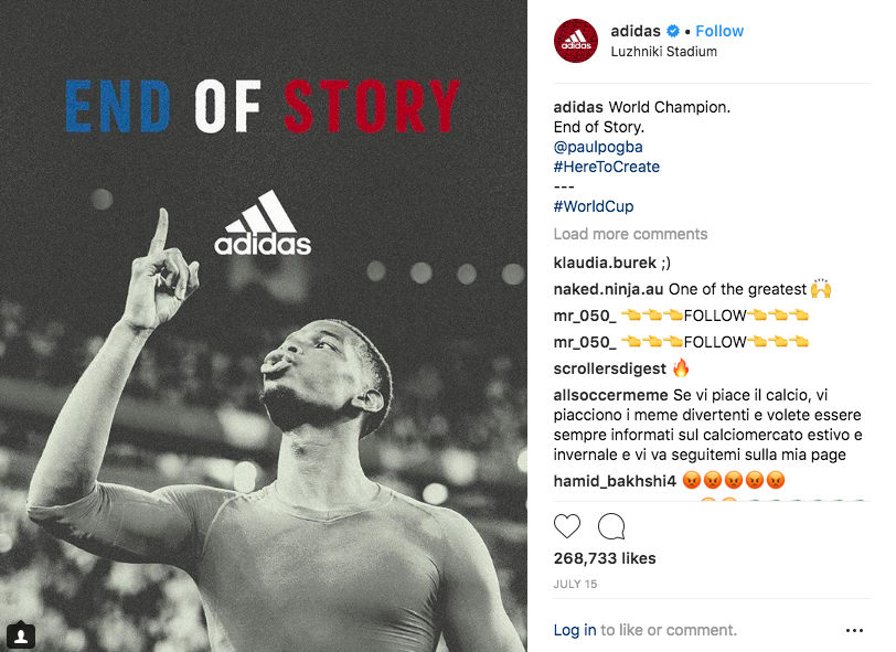 Adidas deals in instagram